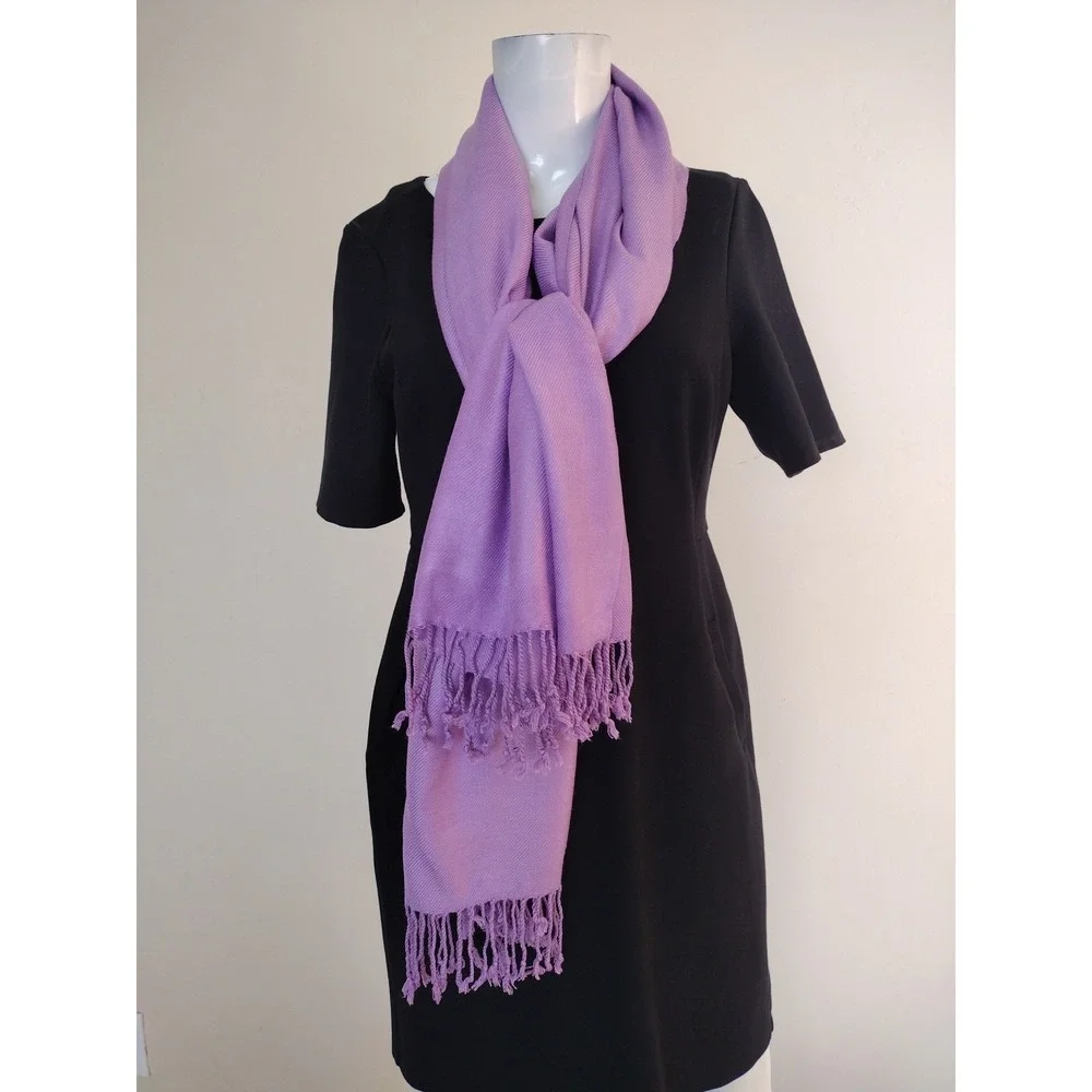 Pashmina Cashmire‎ scarf wrap shawl Purple Lightweight Chic Elegant 66x29